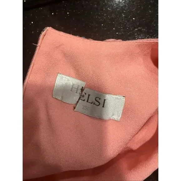 HELSI Pink 3D Floral Appliqué Mini Dress Wedding Guest Party Size XS Preloved - Picture 6 of 6